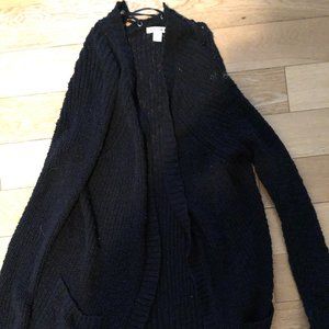 Medium Black sweater with ties on the back